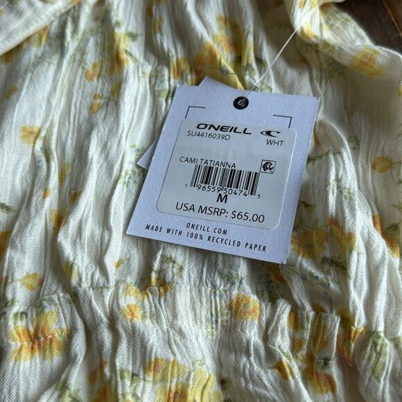 O'Neill Yellow Floral Blouse/Coverup - Picture 3 of 6